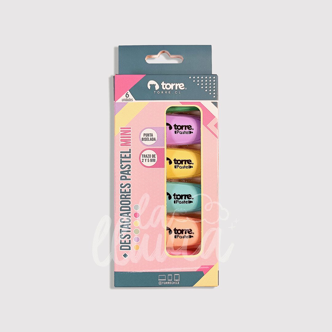 Destacador Torre Pastel Mini 6 Colores