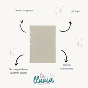 Repuesto de hojas A6 diseño de puntos "Cuaderno infinito Sworld"