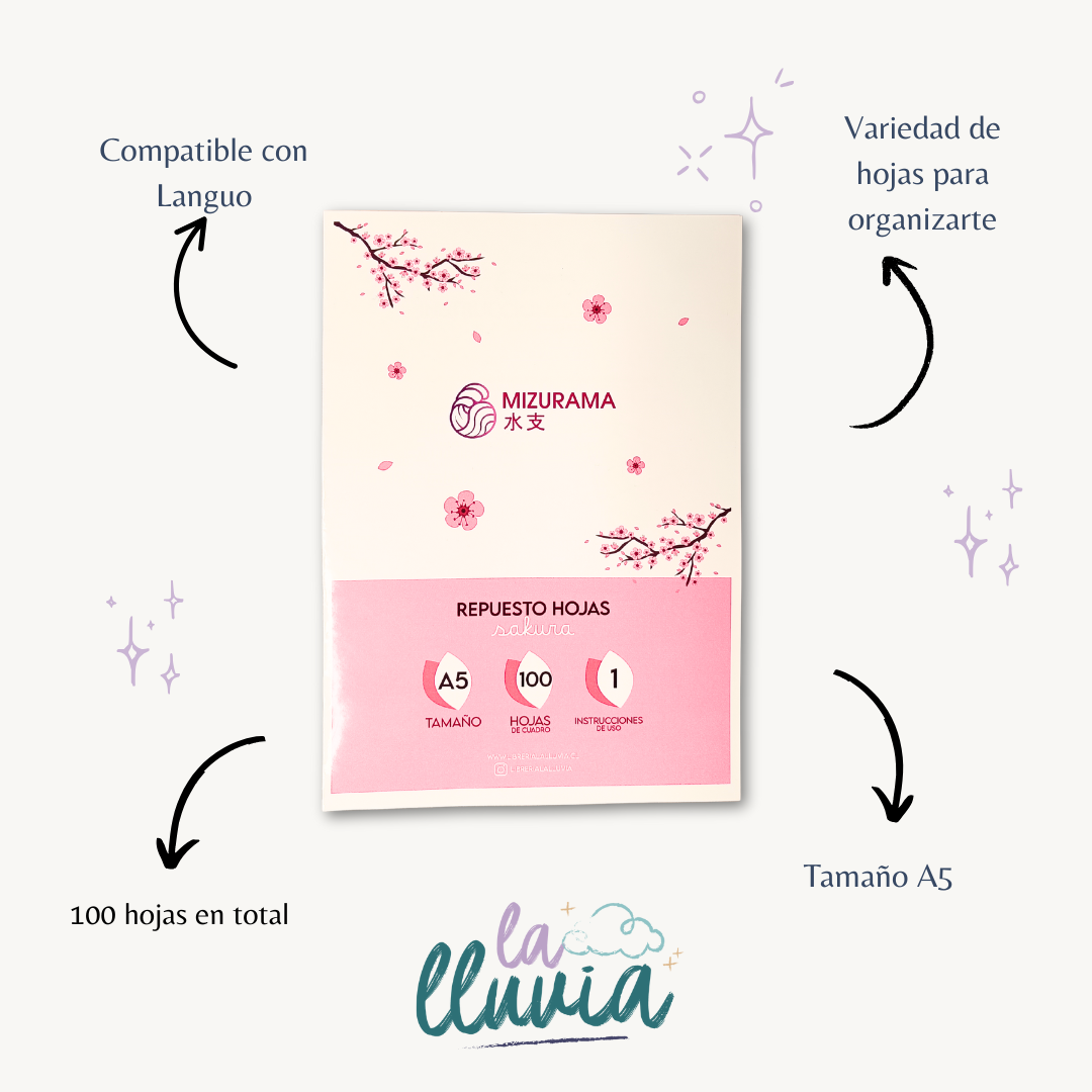Refill Sakura Lineal A5 "Mizurama" (Compatible con Sworld)
