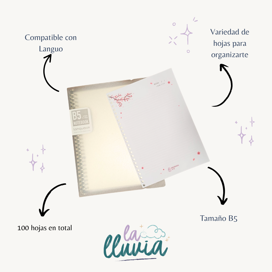 Refill Sakura Lineal B5 "Mizurama" (Compatible con Languo)