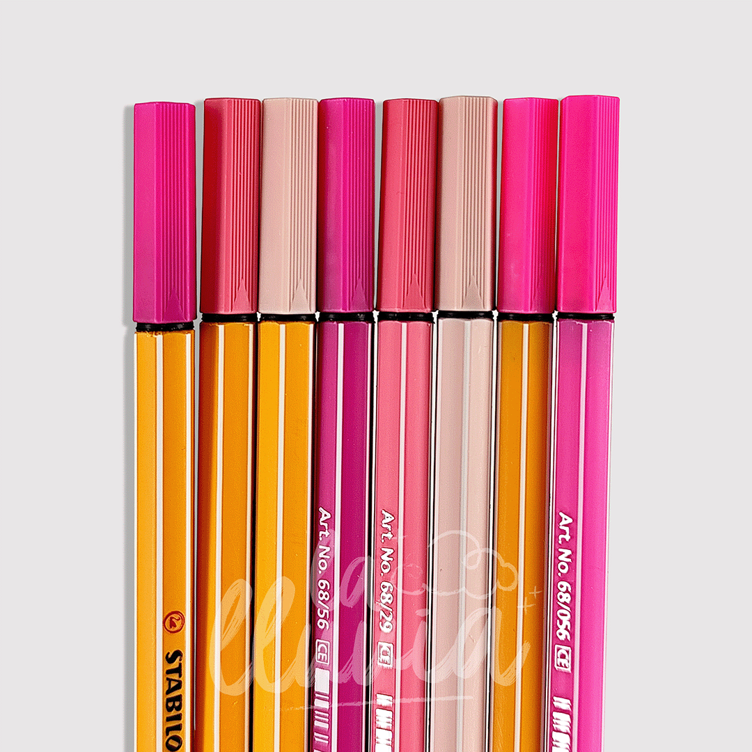 Set 8 marcadores Stabilo Shades of Pink – Pen 68 & Point 88