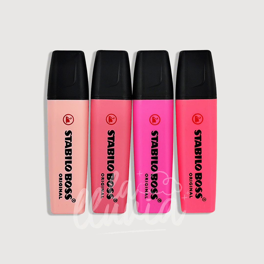 Set 4 destacadores Stabilo Boss Original Shades of Pink