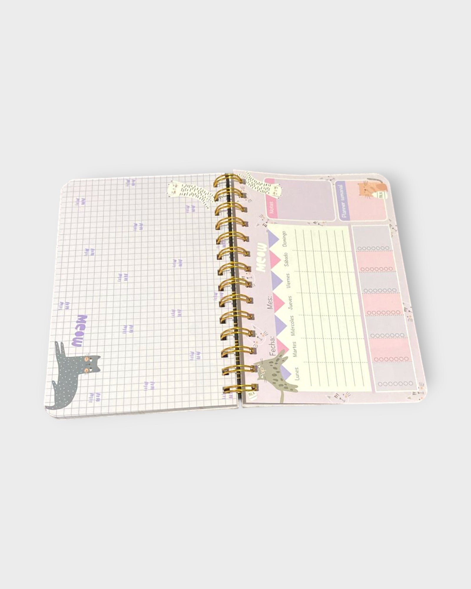 Planner semanal small kitten purple
