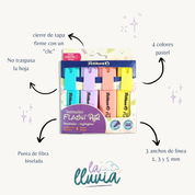 Destacador Pelikan Flash Pastel Display de 4 Colores - Librería la lluvia
