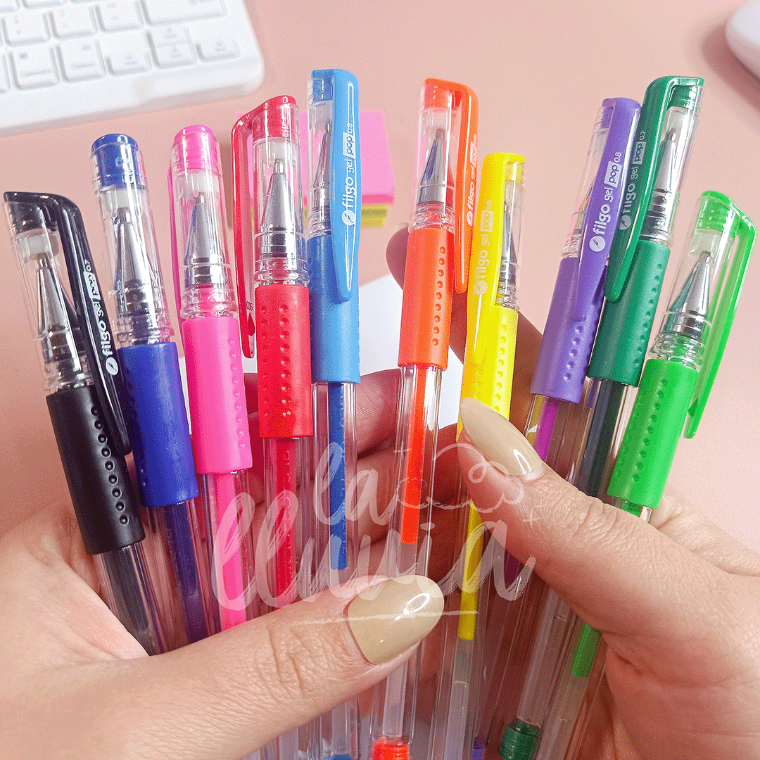 Set lápices gel Filgo pop Flúor - Librería la lluvia
