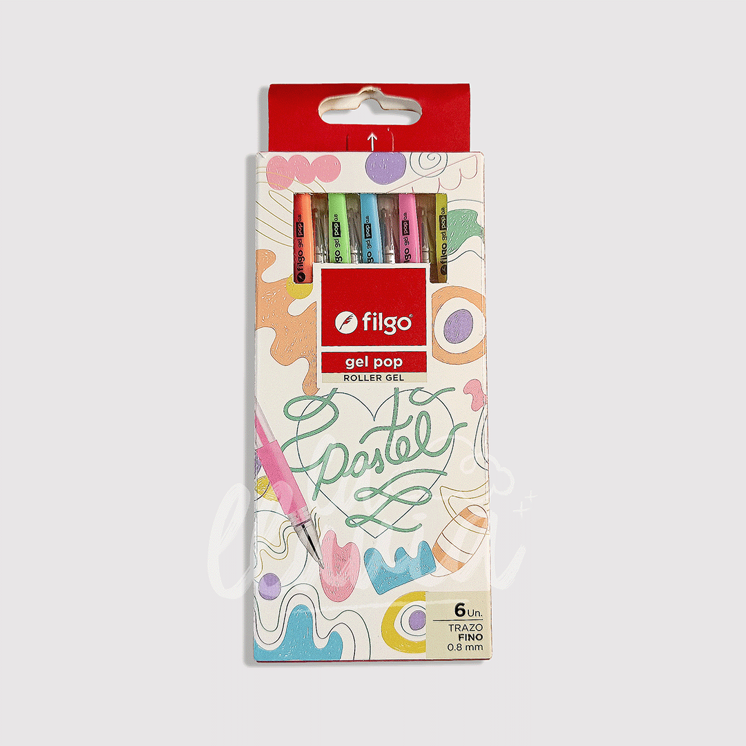 Bolígrafo Filgo Gel Pop 6 Colores Pasteles