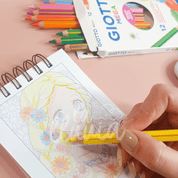 Lápiz Color Giotto Jumbo Mega Hexagonal Largo 12 Unidades
