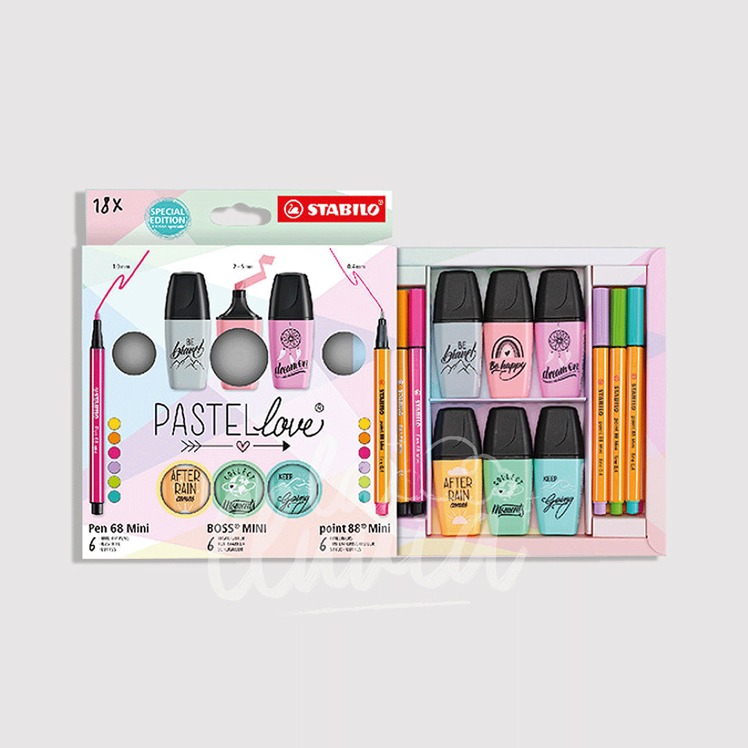 Set 6 destacadores Stabilo Pastel Love