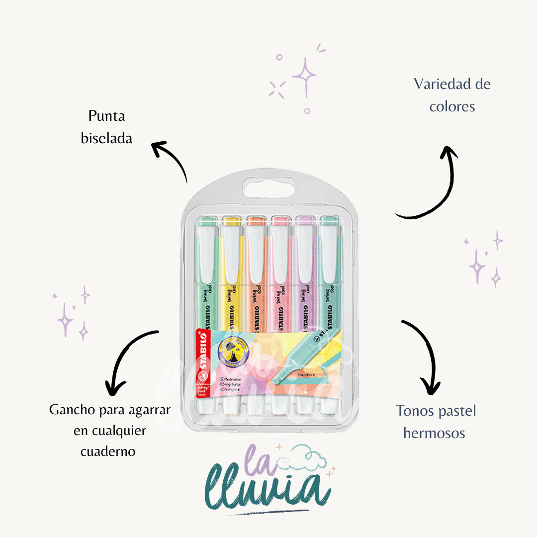 Set 6 destacadores Stabilo Swing Cool – Colores Pastel