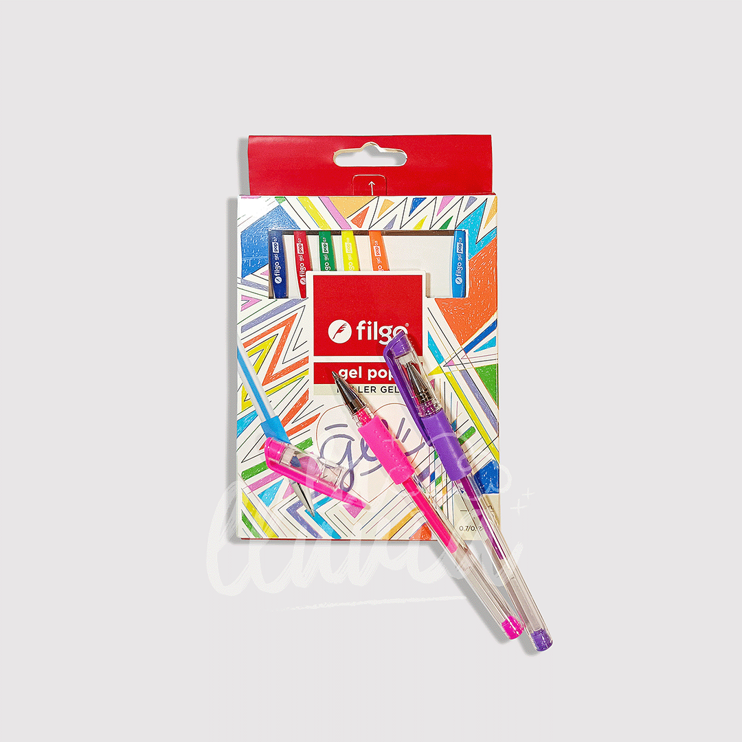Set lápices gel Filgo pop Flúor - Librería la lluvia